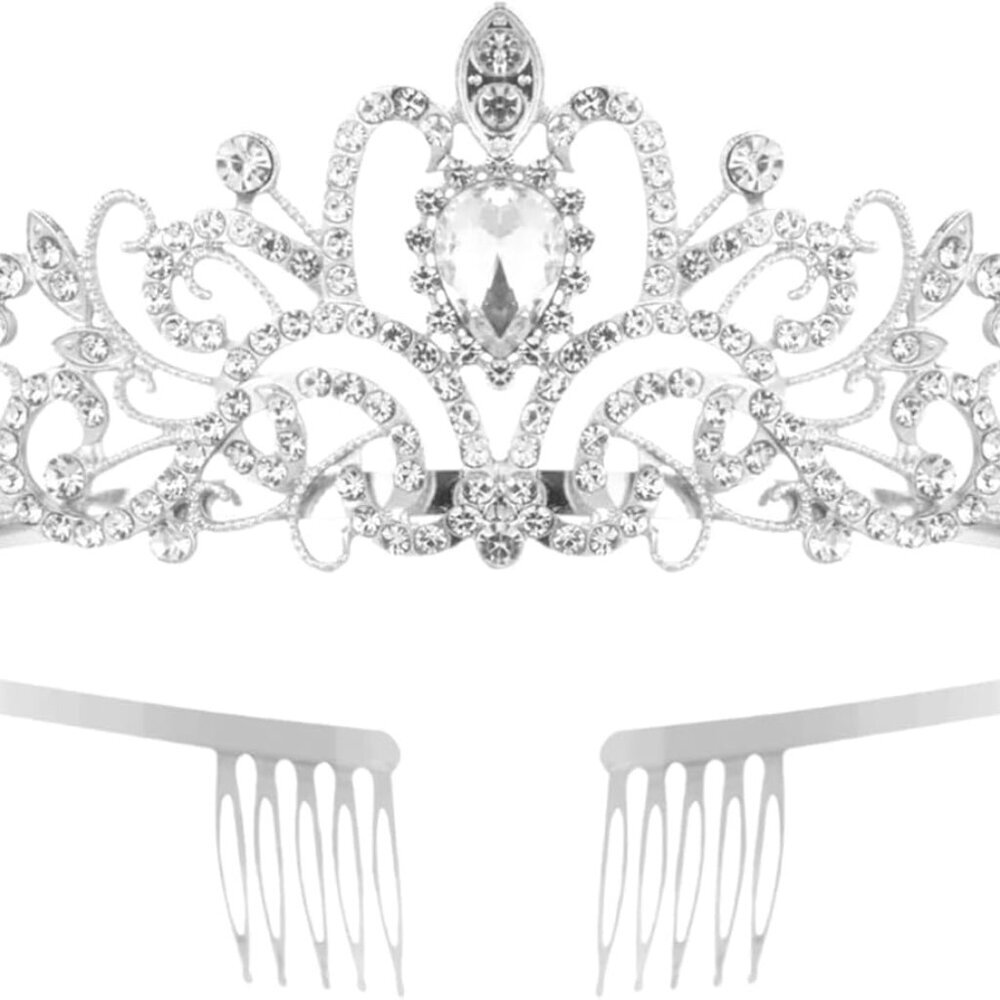 Crystal Tiara Crowns For Women Girls Princess Elegant Crown with Combs Women's H